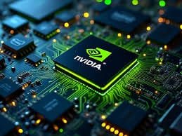 Nvidia H20 AI chip with China map and export ban symbol