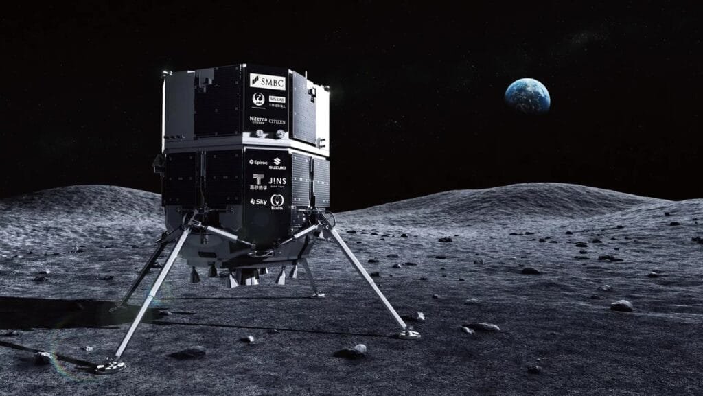 Hakuto-R moon lander during launch on SpaceX Falcon 9