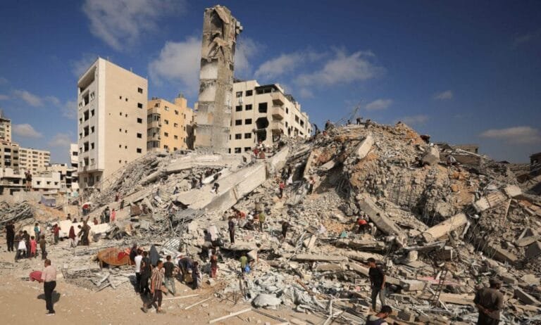 Destruction in Gaza City during Gaza conflict 2025