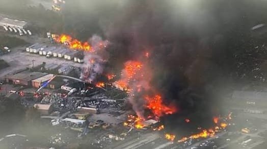 UPS Flight 2976 crash site in Louisville after MD-11 fire