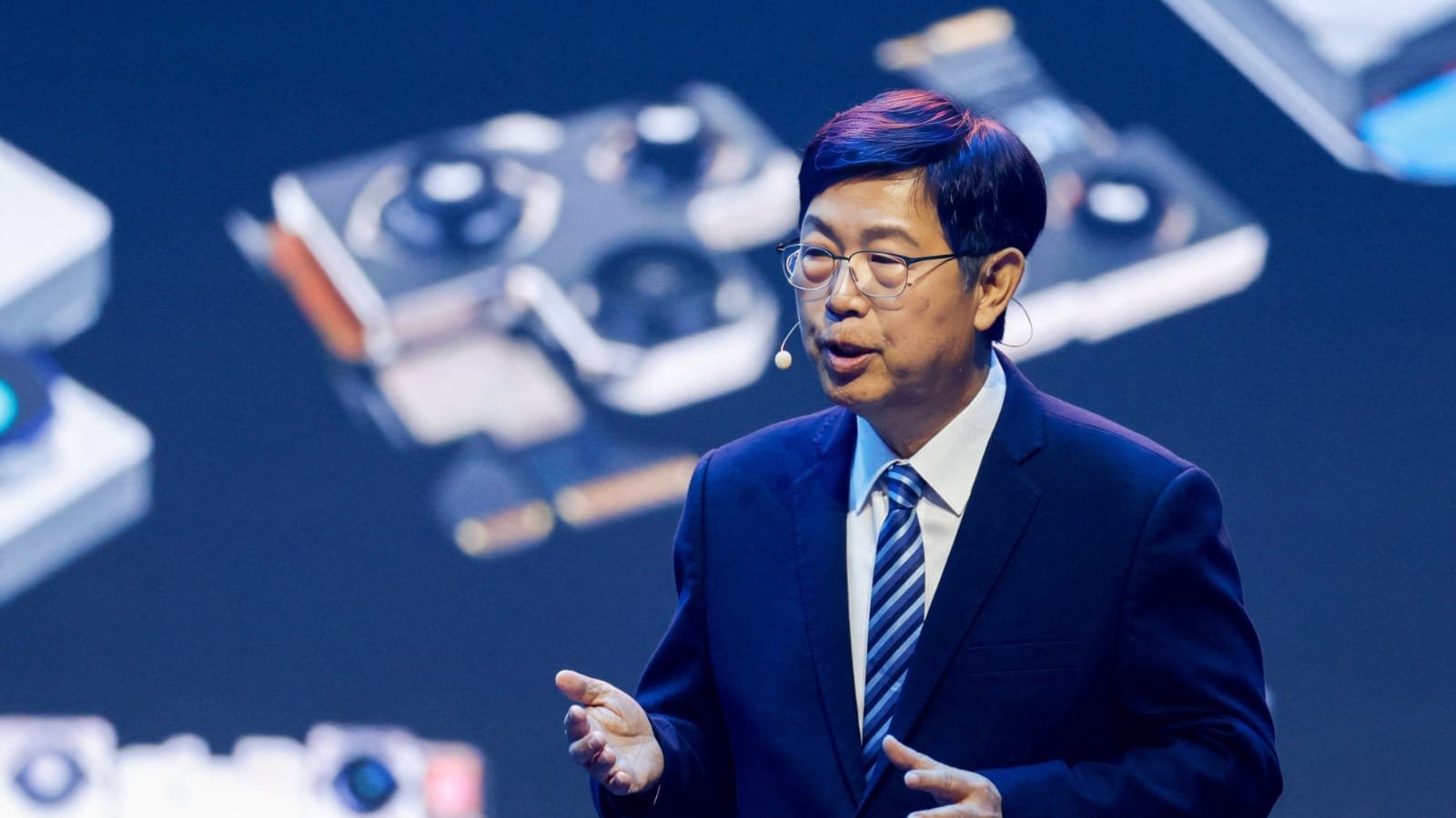 Foxconn AI racks being assembled inside a high-tech manufacturing facility