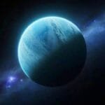 Illustration of Planet Nine orbiting beyond Neptune